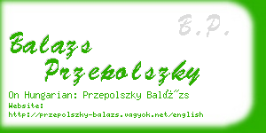 balazs przepolszky business card